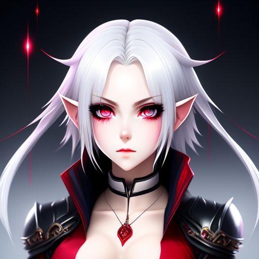 anime vampire girl with white hair