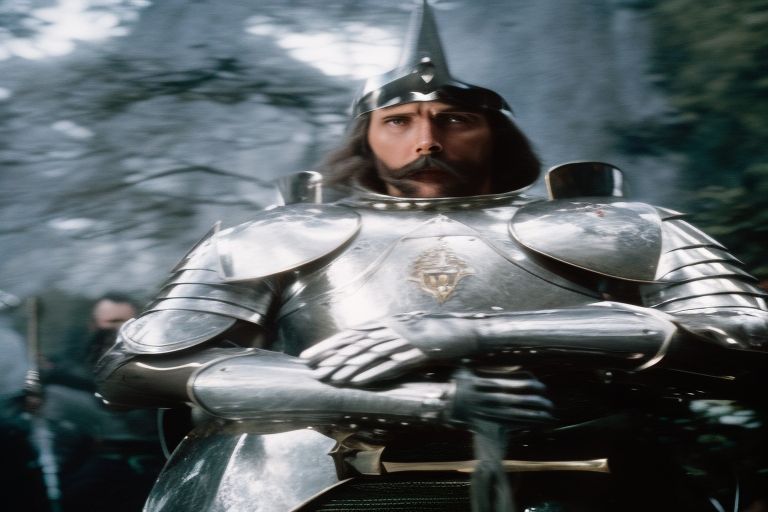 Myndcruzer Nigel Terry King Arthur In Silver Armour Excalibur