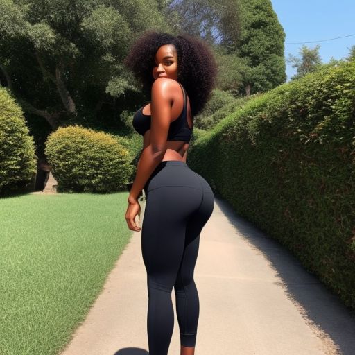 excited-rat43: Fit black girl goddess in tight yoga pants