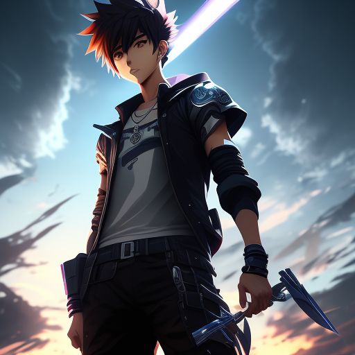 dense-crab678: ultra detailed portrait of an anime teenage boy with shadow  powers