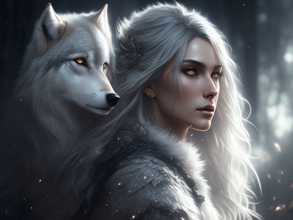 sore-lemur143: beautiful silver wolf background with a white girl human