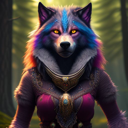 shaunmurray: A female werewolf, vibrant