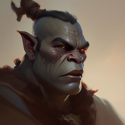 last-crab662: dungeons and dragons half orc character closeup portrait ...