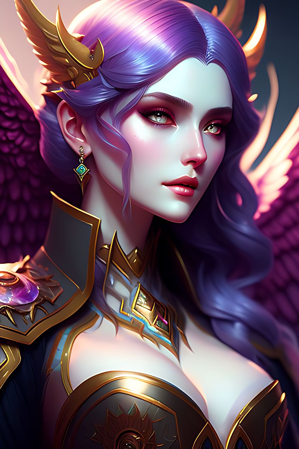 Sana Close Up Portrait Of Morgana The Fallen Angel From League Of Legends