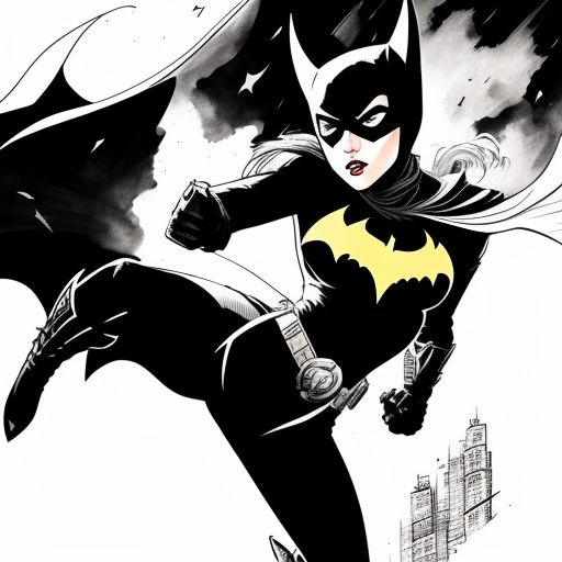 Leafy-wasp289: Batgirl Rising Her Leg To Kick A Criminal. Profile 