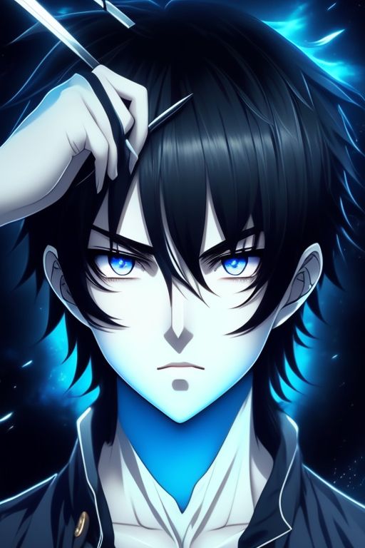 Black Hair Blue Eyes Man