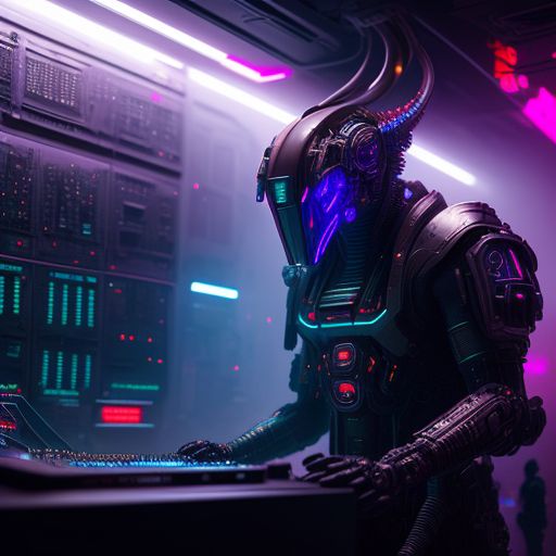 ArtStation - Cyberpunk Purple Robot 4k