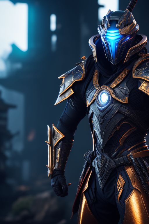 ErmMonz: shinobi warframe samurai wearing deadric armor, blue and ...