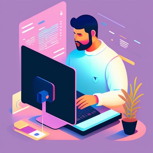 dev: A man working in front of a computer, software engineer