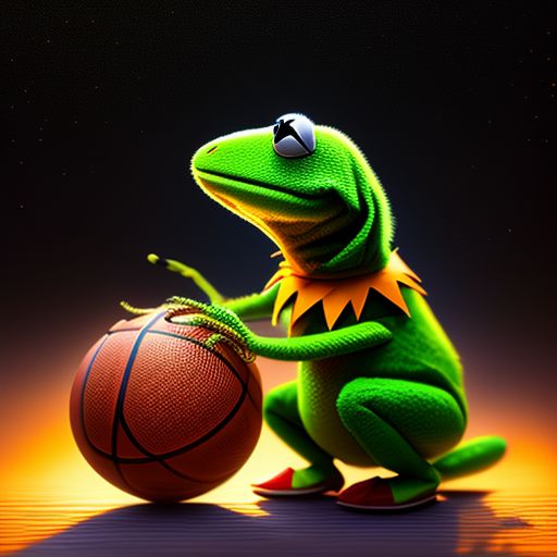 stupidfinch387 kermit the frog playing basketball