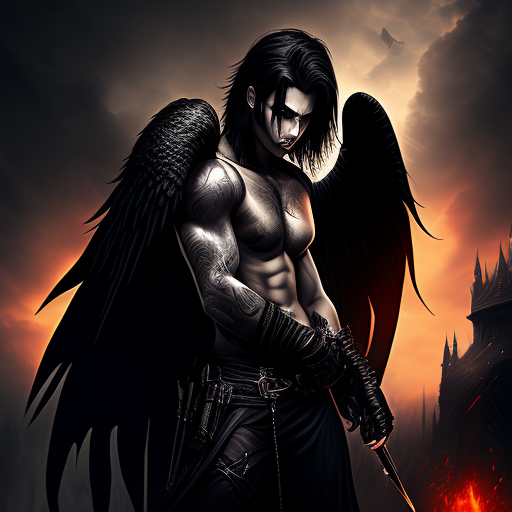 frayed-viper149: A male dark angel with scars