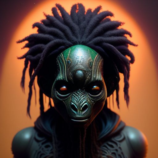 half-tiger127: Male Alien with dreadlocks, with large black Alien eyes,