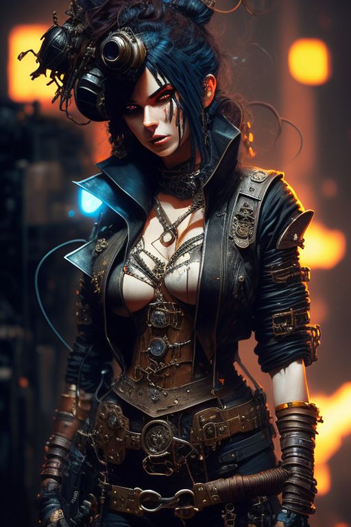 rural mule54 mischievous female tiefling steampunk artificer