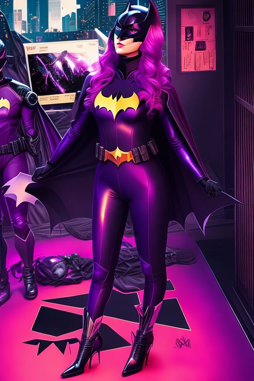 Myndcruzer: Batwoman,purple batsuit,full body portrait