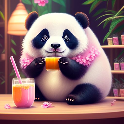 blind-goose436: spring panda drinking smoothie tea shop shop