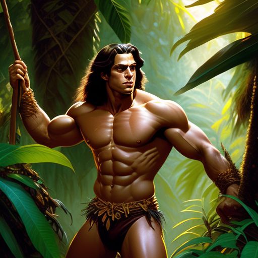 distinctdog966 handsome young tarzan swinging through the jungle