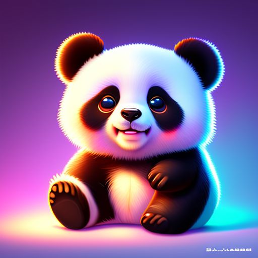 Animated cute panda stickers, white background