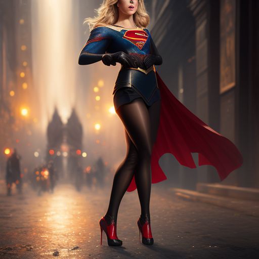 orangehawk658 Emily Bett Rickards as Supergirl wearing black