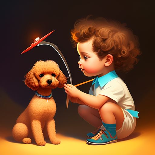 Little boy best sale holding dog painting