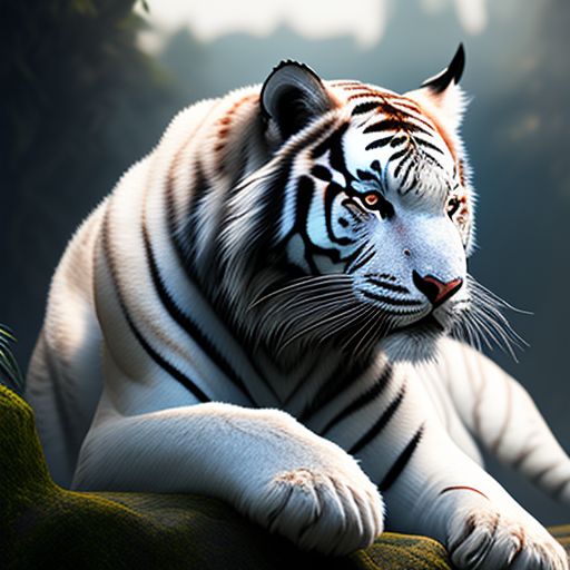 Purepurpler Korean Traditional Legendary Animal White Tiger, 16K