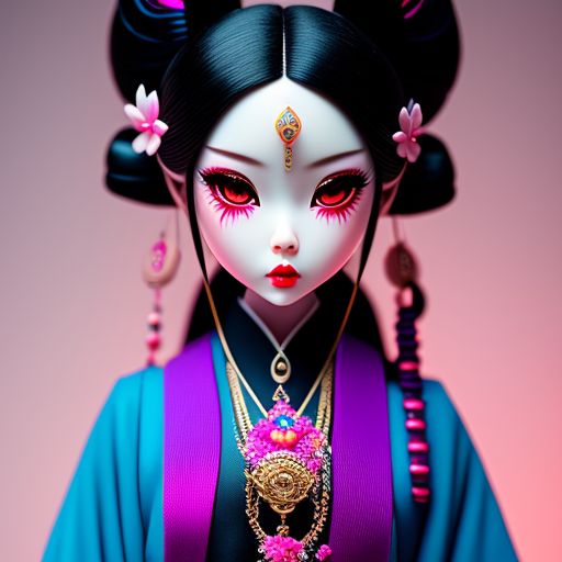 heavybear987 Create a stunning Japanese voodoo doll dressed in a
