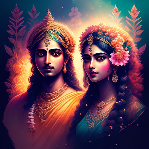 lord krishna and radha clipart sun