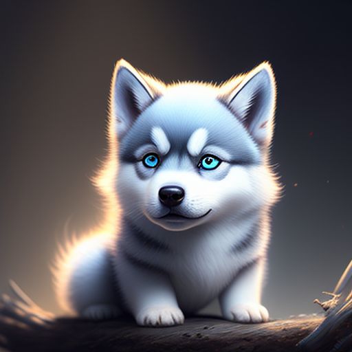 murkyyak270 A chubby grey husky with a light blue bow on its neck