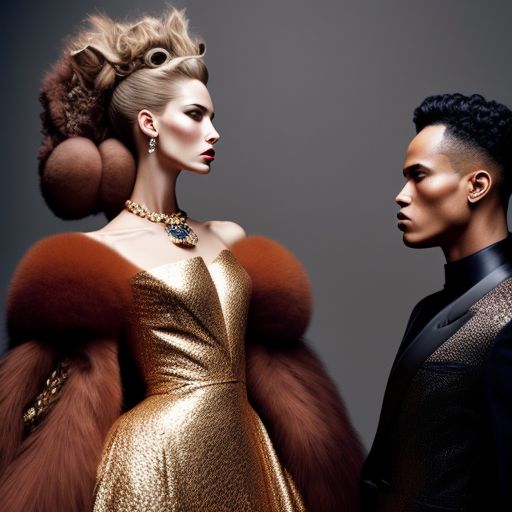 vivid-trout359: a hyper realistic fashion photograph male and female models  faceoff portraying a fashion designers competition in nigeria dramatic  lighting hd