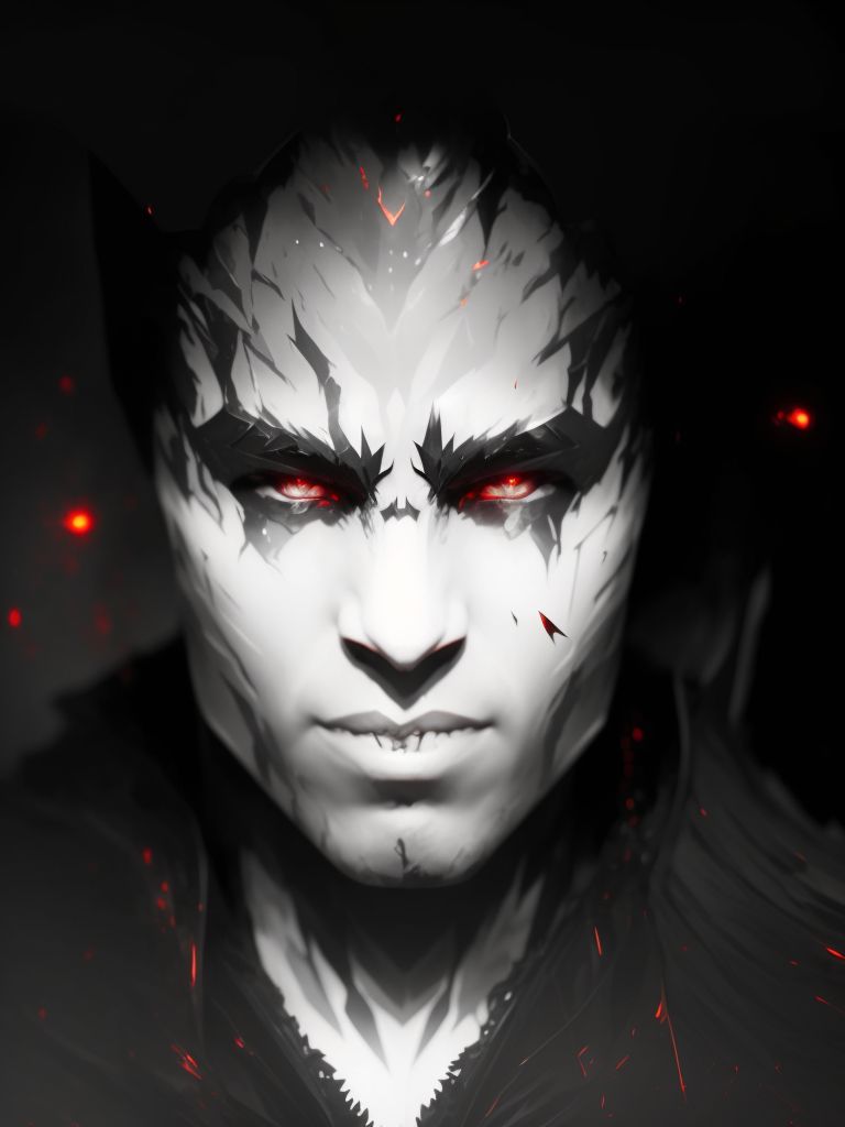 mushy-whale700: half face black batman mask with red glowing eyes, and