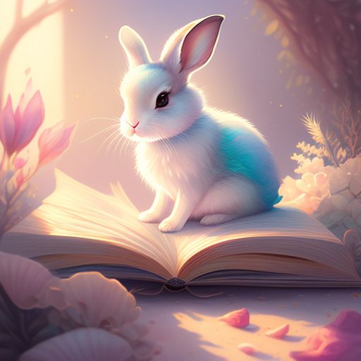 bunny reading a book