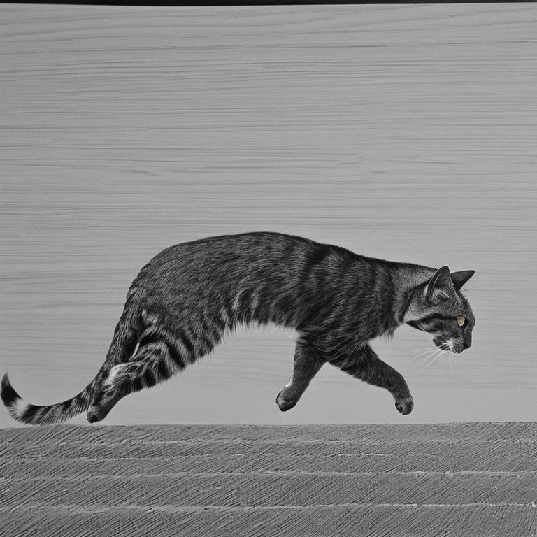 Cat Running Drawing