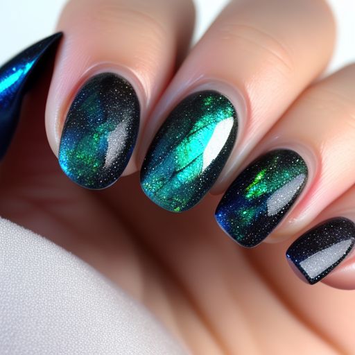 fluid-marten208: gorgeous labradorite nail design