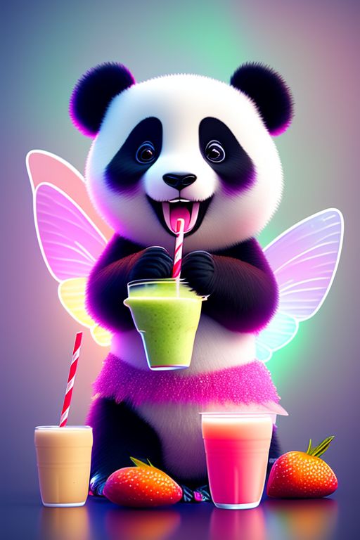 meaty-slug528: panda fairy holding a smoothies