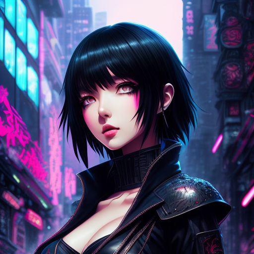 stupidmouse401 anime goth girl with short black messy hair and bangs