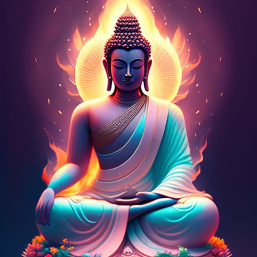 bare-goldfish1: meditating buddha sitting cross-legged in flames