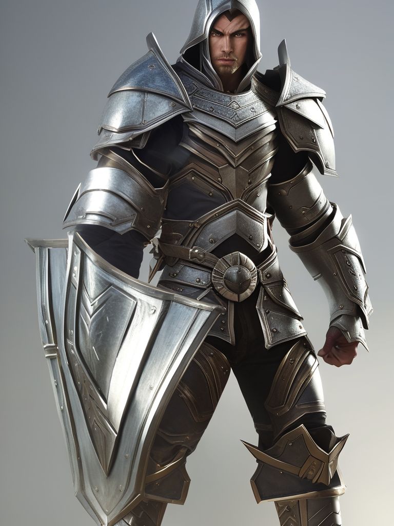 ickyechidna467 white full plate armor made of silver wood