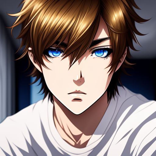 anime boy with blue eyes