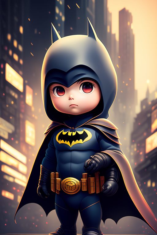 limp-antelope47: Cute baby boy(6 years) Ultra detailed 1600's version of  Batman, perfect detailed face, full body, standing, by makoto shinkai and  ghibli studio, Disney, Pixar, soft lighting, cityscape background, highly  detailed, incredible