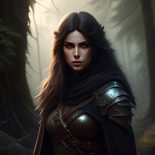 oilyotter482 Female hunter, young woman, barbarian, leather clothing