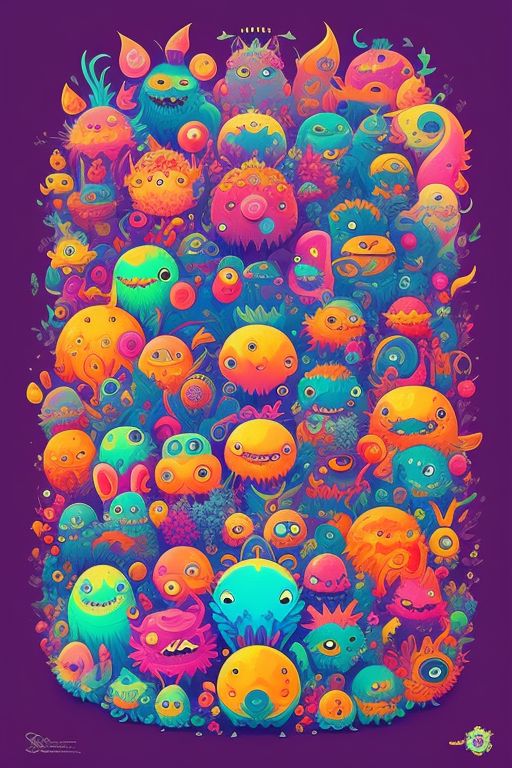 cute monster doodle wallpaper