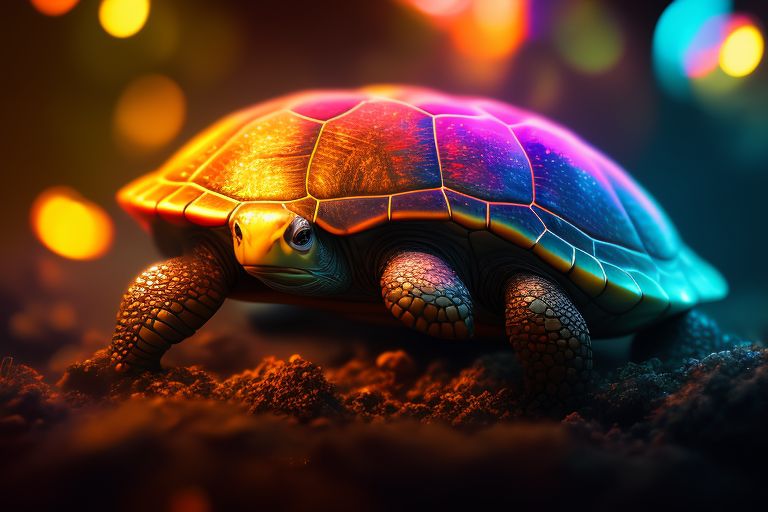 meek-rook289: baby cute turtle cartoon rainbows neon