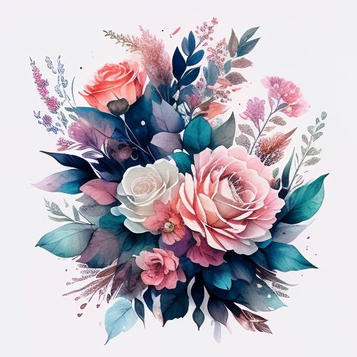 meek-rook289: Delicate watercolor illustration, Center Roses, Warm ...