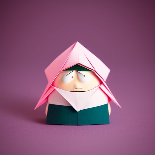 somber-horse102: South Park Eric Cartman origami, highly detailed, depth