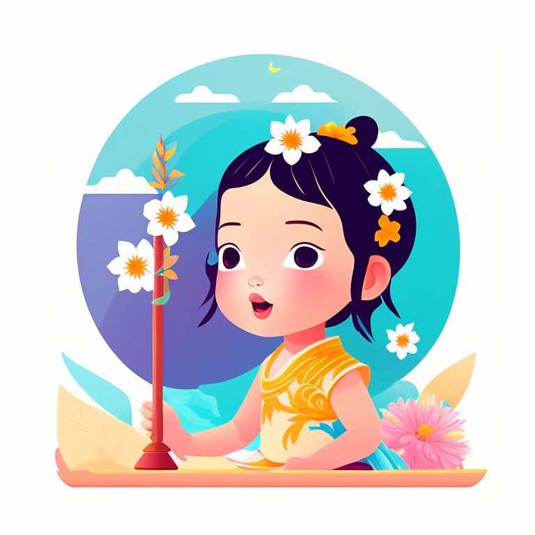 anxious-wolf767: A cute little girl with white flower on her ear ...