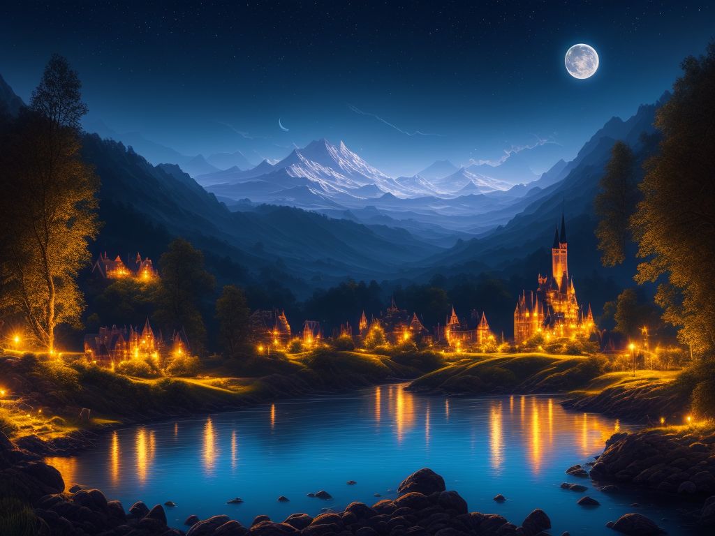 beautiful night landscape wallpaper