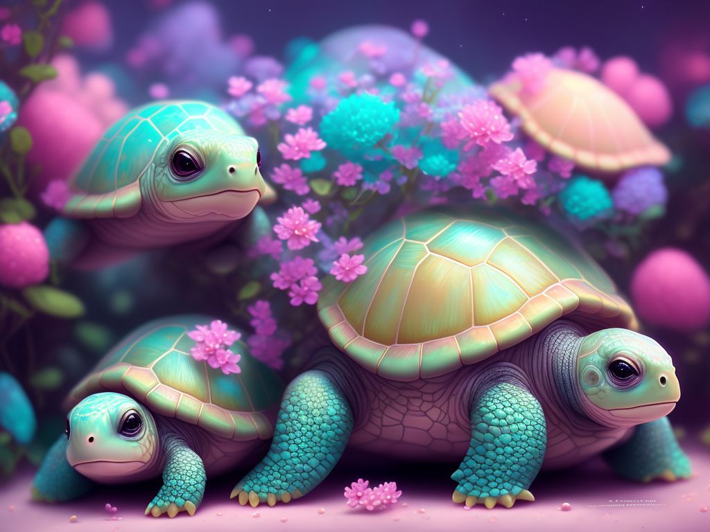 Cute Baby Turtles Wallpaper