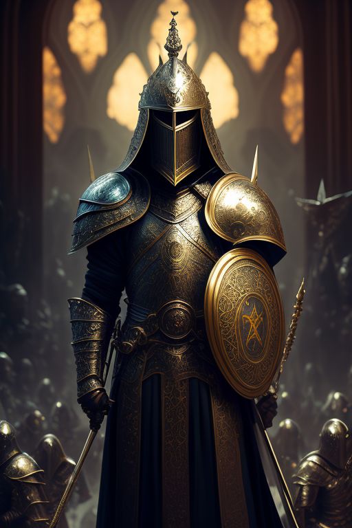 hidden-corgi103: a fantasy knight holding a shield, white shiny and ...