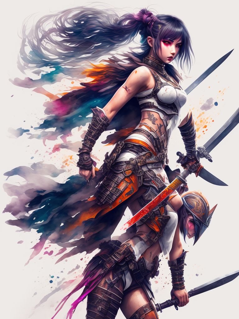 anime fighter girl with sword