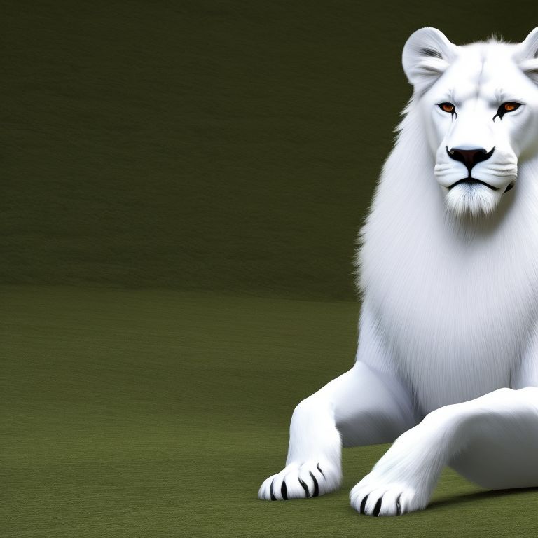 Realistic White Lion Full Body Muscle Suit