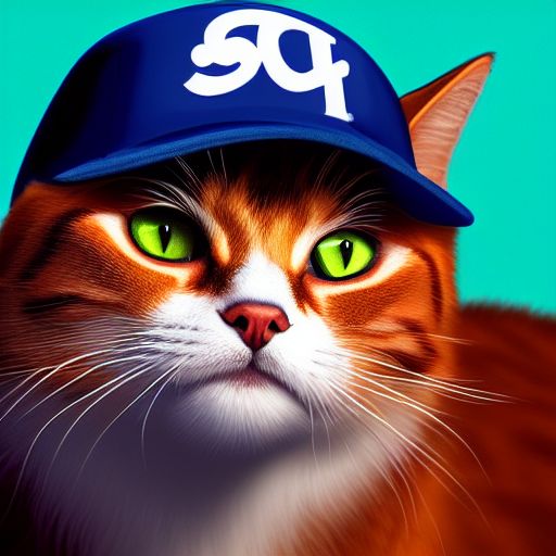 jyggy: cat wearing a baseball cap